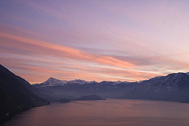 Morning view of Lake Como from Via Schignano, Argegno, Lombardy, Italy