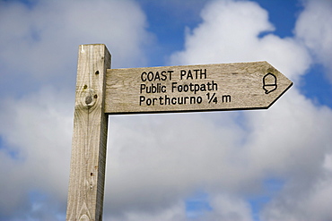 Signpost, Porthcurno, Cornwall, England, United Kingdom, Europe