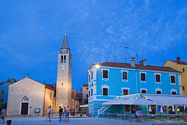 Church of ss. Cosmas and Damian, Crkva Sv Kuzme i Damjana, Titova Riva, twilight, Fazana, Istria, Croatia, Europe