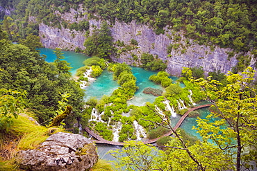 Waterfalls, Plitvicka Jezera, Plitvice Lakes National Park, Lika-Senj, Croatia, Europe