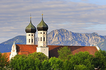 Kloster Benediktbeuern monastery in the morning light, district of Bad Toelz-Wolfratshausen, Bavaria, Germany, Europe