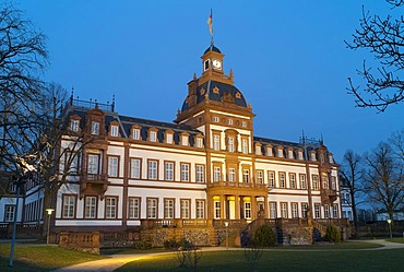 Garden view of the palace with terrace, Schloss Philippsruhe palace, Hanau, Hesse, Germany