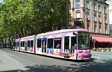 Tram, Sachsenhausen, Frankfurt, Hesse, Germany, Europe