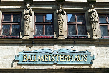 Baumeisterhaus, housefront, detail, Rothenburg ob der Tauber, Bavaria, Germany, Europe