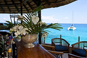 Bar in the Sunset Beach Resort, Glacis, Mahe Island, Seychelles, Indian Ocean, Africa