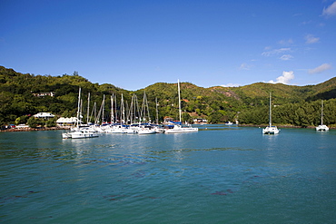 Port of Praslin, linchpin of the island of Praslin, Praslin Island, Seychelles, Indian Ocean, Africa