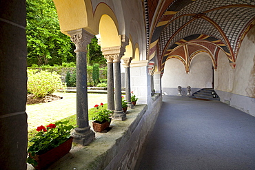 The The abbey of Sayn with cloister, Sayn, Koblenz, Rhineland-Palatinate, Germany, Europe