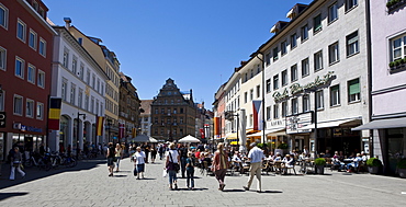 Tourists in the Marktstrasse street, Konstanz, Lake Constance, Baden-Wuerttemberg, Germany, Europe