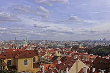 Cityscape from the castle hill, UNESCO World Heritage Site, Prague, Czech Republic, Europe