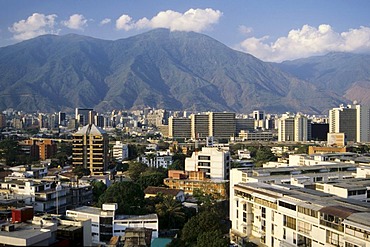 View from Las Mercedes on the El Avila mountain range, capital Caracas, Venezuela, Caribbean Sea, South America