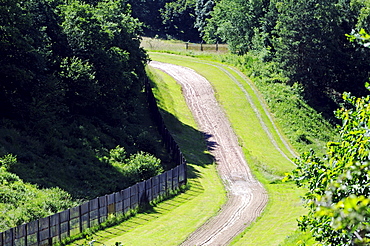 Former death strip at the Grenzmuseum Schifflersgrund border museum at the former inner-German border, Sickenberg, Thuringia, Germany, Europe