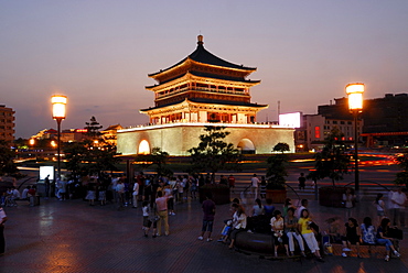 Drum Tower, Gu Lou, evening mood, Xian, Shaanxi, China, Asia