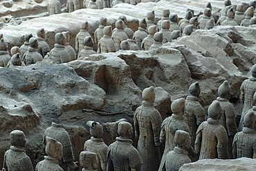 Terracotta army, part of the burial site, hall 1, mausoleum of the 1st Emperor Qin Shihuangdi in Xi'an, Shaanxi Province, China, Asia