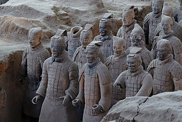 Terracotta Army, part of the burial site, hall 1, mausoleum of the 1st Emperor Qin Shihuangdi in Xi'an, Shaanxi Province, China, Asia