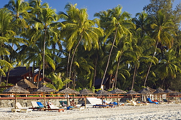 Palm beach, Ngapali Beach, Thandwe, Rakhine Coast, Bay of Bengal, Burma, Myanmar, Asia