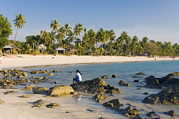 Palm beach, Ngapali Beach, Thandwe, Rakhine Coast, Bay of Bengal, Burma, Myanmar, Asia