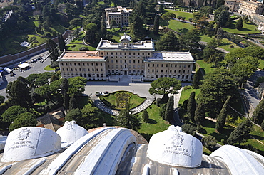 Vatican Gardens as seen from the dome of St. Peter's Basilica, historic city centre, Vatican City, Italy, Europe