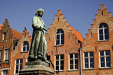 Hendrik Pickery memorial in the historic centre of Bruges, Belgium, Europe