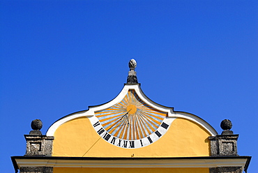 Sundial on Hellbrunn Palace in Salzburg, Austria, Europe