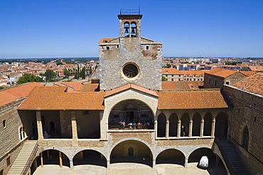 Front of the east wing, palace of the Kings of Mallorca, Perpignan, Pyrenees-Orientales, Roussillon, Languedoc-Roussillon, South France, France