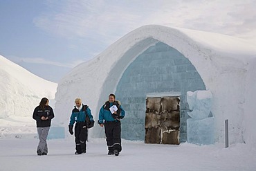 Entrance to the ice hotel of Jukkasjaervi, Lappland, Northern Sweden