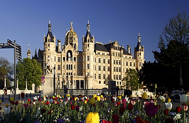 Schweriner Schloss castle, seat of the Landtag parliament of Mecklenburg-Western Pomerania, Schwerin, Mecklenburg-Western Pomerania, Germany, Europe