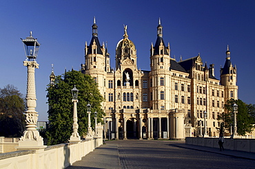 Schweriner Schloss castle, seat of the Landtag parliament of Mecklenburg-Western Pomerania, Schwerin, Mecklenburg-Western Pomerania, Germany, Europe