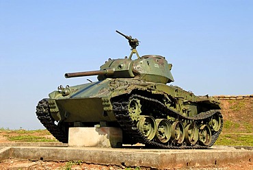 First Indochina War 1954, old French tank on the A1 Hill, Dien Bien Phu, Vietnam, Southeast Asia, Asia