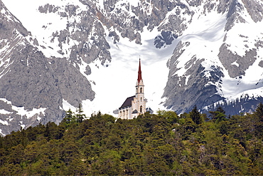 Pilgrimage church Locherboden, Mieminger Kette mountain range, Oberinntal, Upper Inn Valley, Tyrol, Austria, Europe