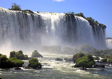 Iguacu, Iguacu Waterfalls from the Brazilian side, UNESCO World Heritage Site, Iguacu National Park, Brazil, South America