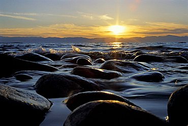 sunset at Lake Baikal, Siberia, Russia