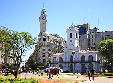 Plaza de Mayo with the town hall, Buenos Aires, Argentina, South America,