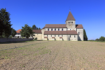 Late Carolingian and Ottonian constructed Basilica of St. George in Oberzell, Reichenau Island, Lake Constance, Konstanz district, Baden-Wuerttemberg, Germany, Europe