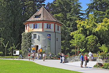 Gardener's tower on Mainau Island, Lake Constance, Konstanz district, Baden-Wuerttemberg, Germany, Europe, Europe