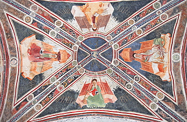 Frescoes in the church of Barolo, Piedmont, Italy, Europe