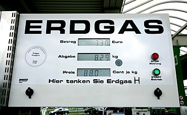 Natural gas filling station, Forchheim, Bavaria, Germany, Europe