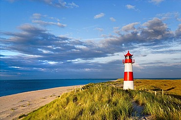 List-Ost Lighthouse, northern part of the island known as Ellenbogen, Sylt, North Frisia, Schleswig-Holstein, Germany, Europe