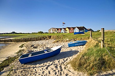 Coulourful houses, Steenodde, Amrum, North Frisia, Schleswig-Holstein, Germany