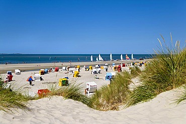 Beach and dunes, Kniepsand, Norddorf, Amrum, North Frisia, Schleswig-Holstein, Germany