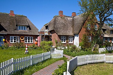 Village centre, Hallig Oland, North Frisia, Schleswig-Holstein, Germany, Europe