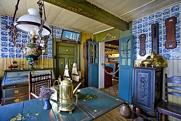 Pesel, traditional living room, Restaurant Friesenpesel, Hallig Hooge, North Frisia, Schleswig-Holstein, Germany, Europe