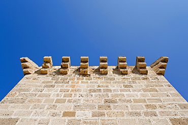 Venetian watchtower, detail, at Cape Kiti, near Pervolia, Southern Cyprus, South Coast, Cyprus, Europe