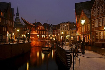 Old harbour of Stade, Lower Saxony, Germany