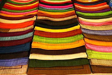 Cloths on a market in the Provence, France, Europe