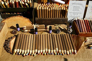 Pencils on a market in the Provence, France, Europe