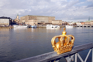 Castle and crown in Stockholm, Sweden, Scandinavia, Europe