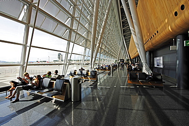 Waiting lounge in depature hall of Zurich Airport, Switzerland, Europe