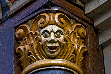 Detail of the front of the Wedekindhaus house at the market square, Hildesheim, Lower Saxony, Germany, Europe