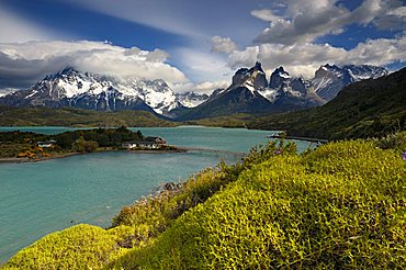 Lake Pehoe with Torres del Paine Massif, Patagonia, Chile, South America