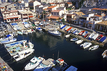 Fishing boats, harbor, Vallon des Auffe, Marseille, Provence, France, Europe